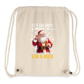 Weihnachten Bier Saufen Alkohol Weihnachtsmann - Stanley/Stella recycelter Gym Bag - Naturweiß - Vorne