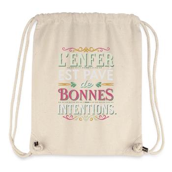 L'enfer est pavé de bonnes intentions - Sac à cordon recyclé Stanley/Stella - blanc naturel - Devant