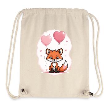 Fuchs Fox Herzchen Herz Süß Geschenk für Frauen - Stanley/Stella recycelter Gym Bag - Naturweiß - Vorne