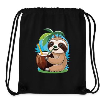 Relaxed Sloth with Coconut – Summer Vibes - Stanley/Stella Recycled Gym Bag - black - Front
