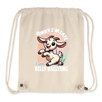 Sorry, ich bin spät – Lustiges Ziegen Design - Stanley/Stella recycelter Gym Bag - Naturweiß - Vorne