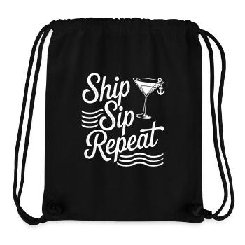 Ship Sip Repeat | Funny Cruise Shirt - Stanley/Stella Recycled Gym Bag - black - Front