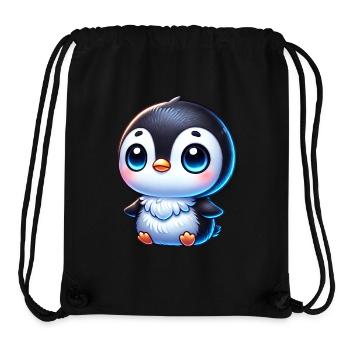 Süßer Chibi Pinguin Cartoon mit blauen Augen - Stanley/Stella recycelter Gym Bag - Schwarz - Vorne