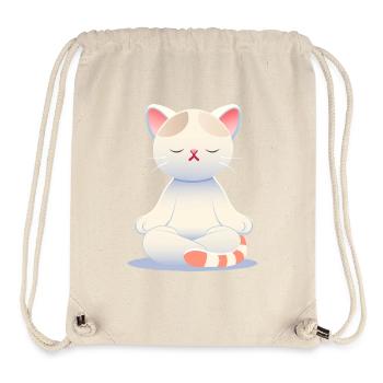Zen-Katze - Achtsamkeit in sanften Farben - Stanley/Stella recycelter Gym Bag - Naturweiß - Vorne