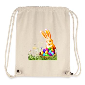 Osterhase mit bunten Eiern - Stanley/Stella recycelter Gym Bag - Naturweiß - Vorne