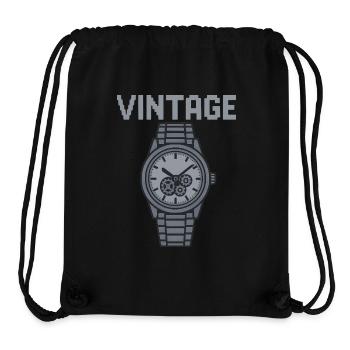 A silver-coloured vintage watch exudes flair - Stanley/Stella Recycled Gym Bag - black - Front