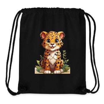 Playful jaguar motif with natural accents - Stanley/Stella Recycled Gym Bag - black - Front