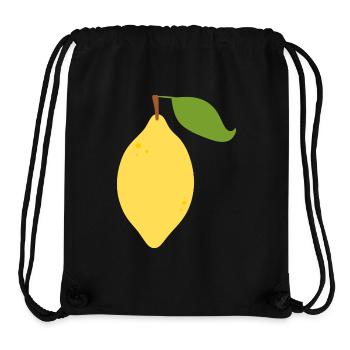 Conception moderne de motif d’agrumes citron - Sac à cordon recyclé Stanley/Stella - noir - Devant