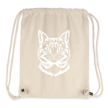 Katze weiß Katzenkopf Kätzchen Tigerkatze Geschenk - Stanley/Stella recycelter Gym Bag - Naturweiß - Vorne