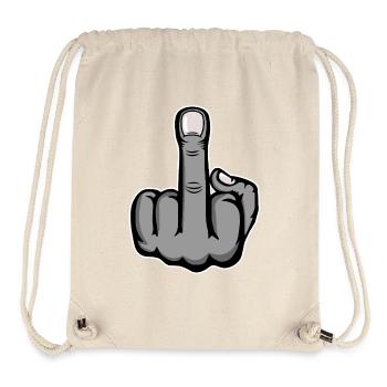 Middle Finger Stinky Finger Design Grey - Stanley/Stella Recycled Gym Bag - natural - Front