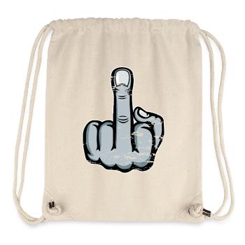 Middle Finger Stinkefinger Fuck You Design used - Stanley/Stella Recycled Gym Bag - natural - Front