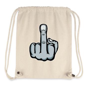 Middle Finger Stinky Finger Fuck You Design - Stanley/Stella Recycled Gym Bag - natural - Front