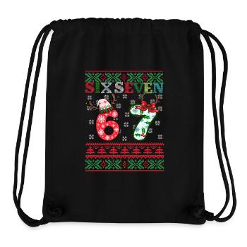 67 Christmas Funny Six Seven Meme - Sac à cordon recyclé Stanley/Stella - noir - Devant