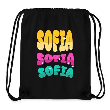 Nom de Sofia - Sac à cordon recyclé Stanley/Stella - noir - Devant