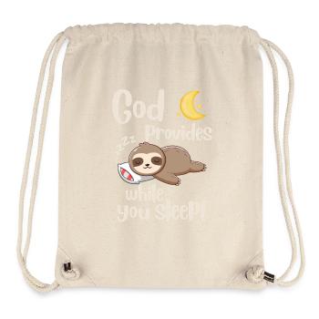Jesus Christ- God provides while you sleep - Faith - Stanley/Stella Recycled Gym Bag - natural - Front