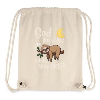 Jesus - Sloth - God provides - christian-faith - Stanley/Stella Recycled Gym Bag - natural - Front