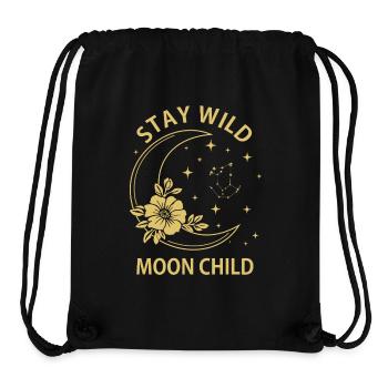 Reste Sauvage, Enfant de la Lune - Sac à cordon recyclé Stanley/Stella - noir - Devant