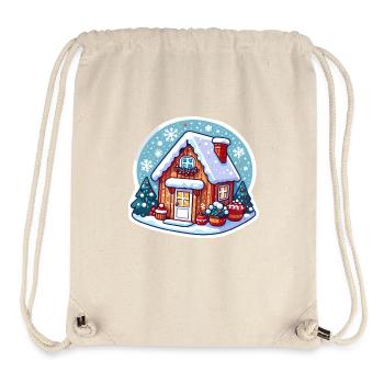 Chalet d’hiver confortable : art de vacances charmant - Sac à cordon recyclé Stanley/Stella - blanc naturel - Devant