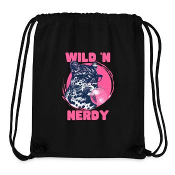 Leopard with sunglasses and pink bubblegum - Stanley/Stella Recycled Gym Bag - black - Front