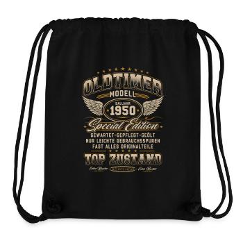 Oldtimer Baujahr 1950 Jahrgang Geburtstag Geschenk - Stanley/Stella recycelter Gym Bag - Schwarz - Vorne