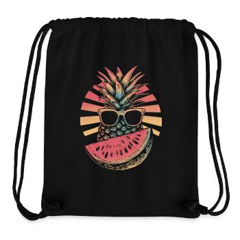 Ananas und Wassermelone - Stanley/Stella recycelter Gym Bag - Schwarz - Vorne