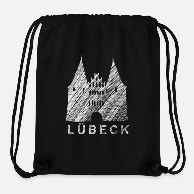 Porte Holsten de Lübeck – Conception urbaine - Sac à cordon recyclé Stanley/Stella - noir