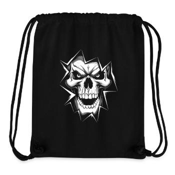 Wütender Skull mit langen Zähnen - Stanley/Stella recycelter Gym Bag - Schwarz - Vorne