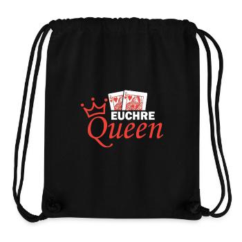 Conception de jeux de cartes Euchre Queen - Sac à cordon recyclé Stanley/Stella - noir - Devant