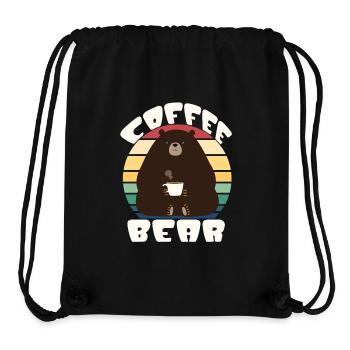 Kaffeebär - vintage look - Stanley/Stella recycelter Gym Bag - Schwarz - Vorne