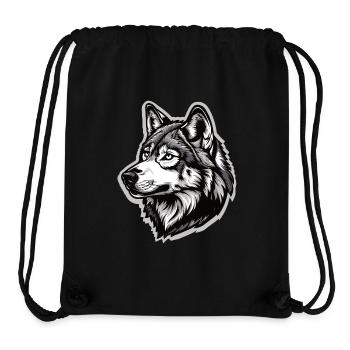 Wolf and half husky - Stanley/Stella Recycled Gym Bag - black - Front