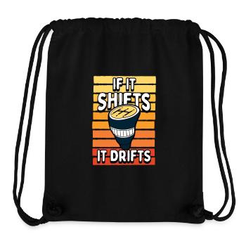 Drift With Manual Transmission Car Lover Humor - Stanley/Stella Recycled Gym Bag - black - Front