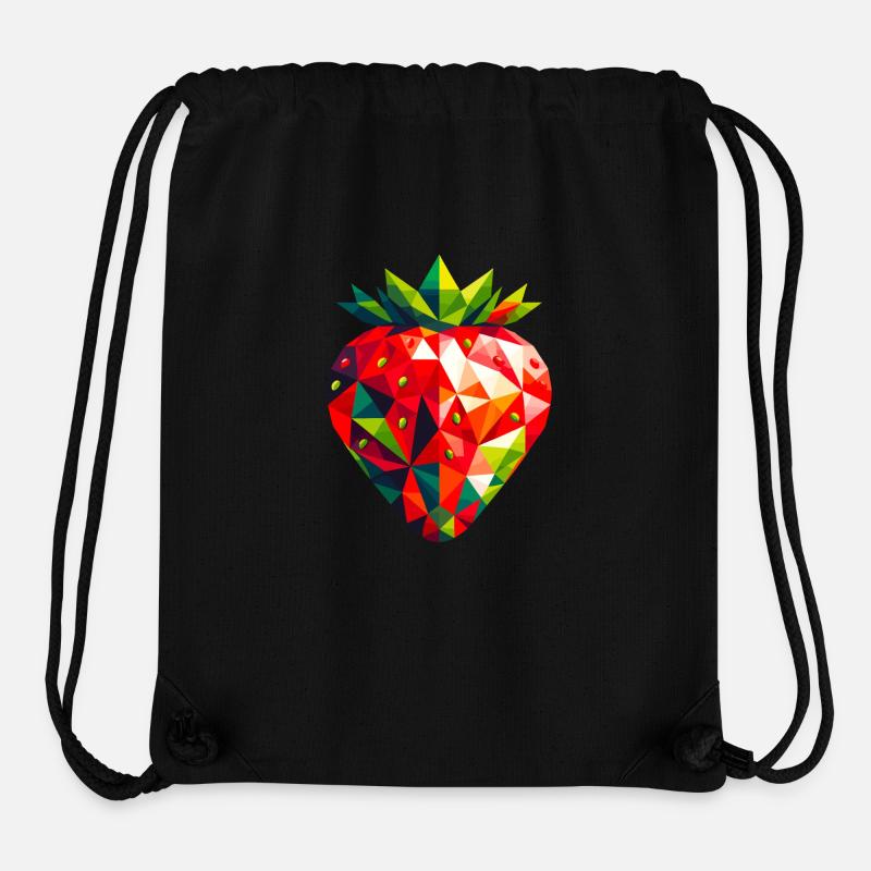 Abstrait Géométrique Fraise - Design de Couleur - Sac à cordon recyclé Stanley/Stella - noir