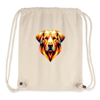 Geometric Golden Retriever: Mosaic of Warmth - Stanley/Stella Recycled Gym Bag - natural - Front