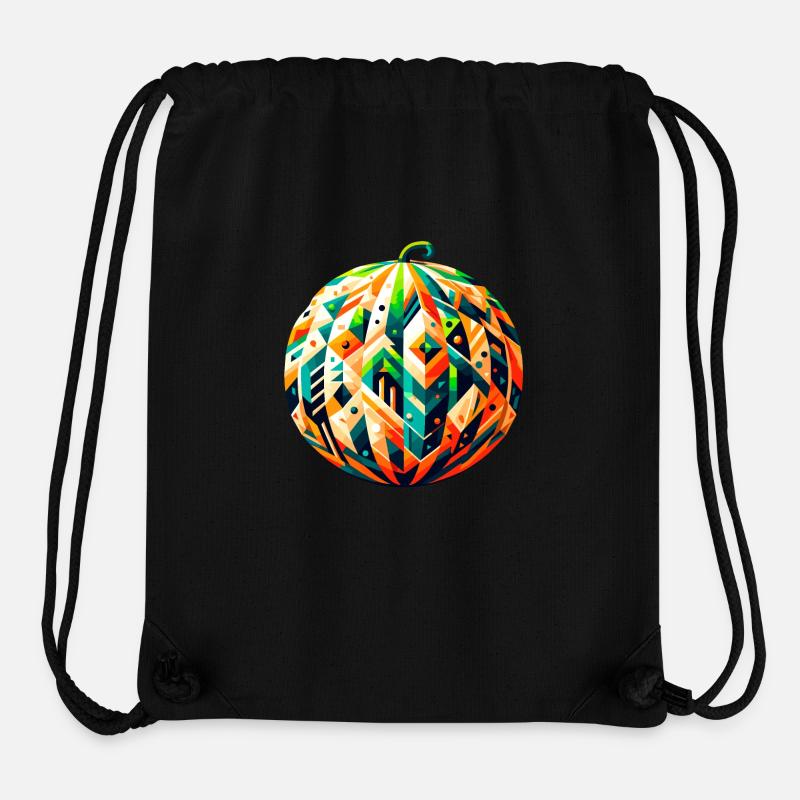 Melon géométrique : l’art esthétique Low-Poly - Sac à cordon recyclé Stanley/Stella - noir
