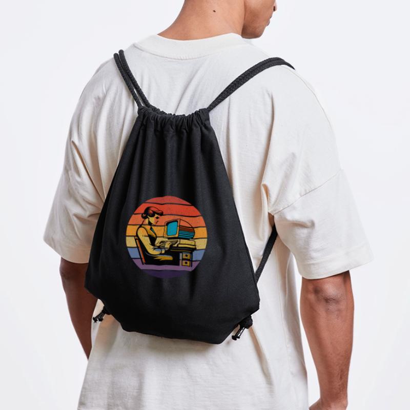 Rétro Programmer : l’esthétique de l’informatique vintage Sac à cordon recyclé Stanley/Stella