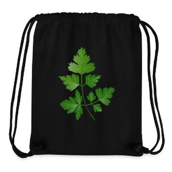 handgezeichneter Petersilien Zweig - Stanley/Stella recycelter Gym Bag - Schwarz - Vorne