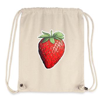 Erdbeere einzeln - Stanley/Stella recycelter Gym Bag - Naturweiß - Vorne