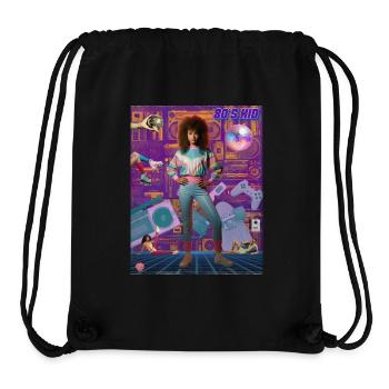 des années 80 enfant rétro affiche - Sac à cordon recyclé Stanley/Stella - noir - Devant