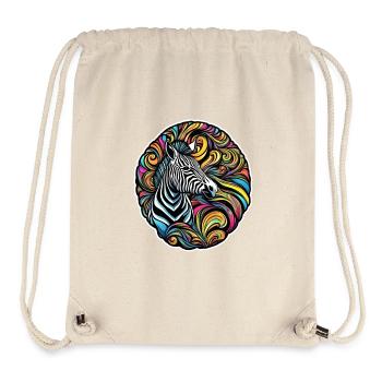 Zebra mit weißem Rand - Stanley/Stella recycelter Gym Bag - Naturweiß - Vorne