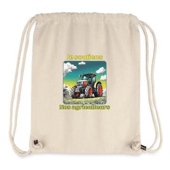 Je soutiens nos agriculteurs - Sac à cordon recyclé Stanley/Stella - blanc naturel - Devant