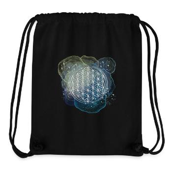 Lebensblume blauglitzernd - Stanley/Stella recycelter Gym Bag - Schwarz - Vorne