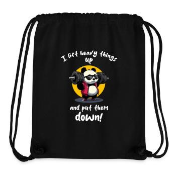 I lift heavy things up and put them down-Gym Panda - Stanley/Stella Recycled Gym Bag - black - Front