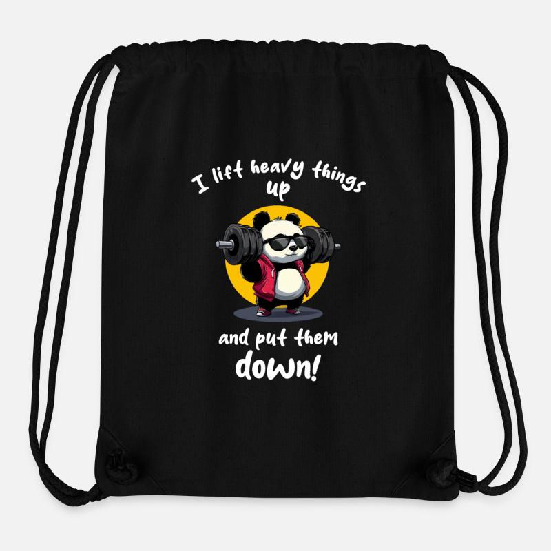 I lift heavy things up and put them down-Gym Panda - Stanley/Stella recycelter Gym Bag - Schwarz