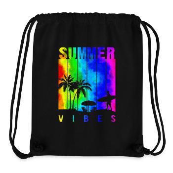 Sommer Illustration Sommer Blumenkunst Blume Meer - Stanley/Stella recycelter Gym Bag - Schwarz - Vorne