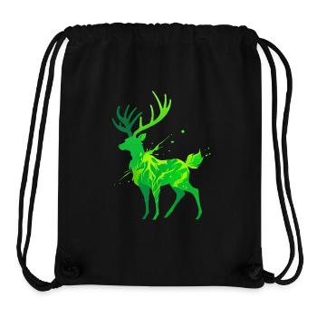 Silhouette de cerf vert - Sac à cordon recyclé Stanley/Stella - noir - Devant