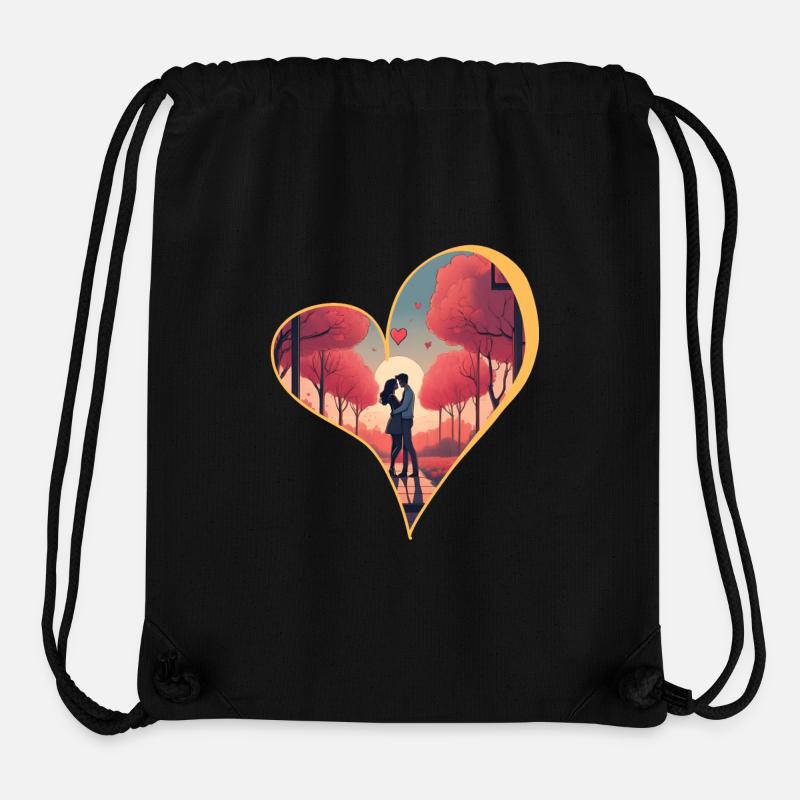 Amour et unité - Sac à cordon recyclé Stanley/Stella - noir