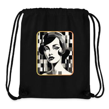 Pixelart Femme - Sac à cordon recyclé Stanley/Stella - noir - Devant