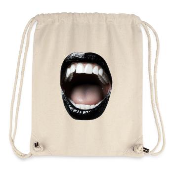 Open mouth with black lipstick - Stanley/Stella Recycled Gym Bag - natural - Front
