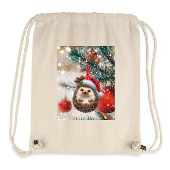 Weihnachtlicher Igel: Süßer Weihnachts-Look - Stanley/Stella recycelter Gym Bag - Naturweiß - Vorne