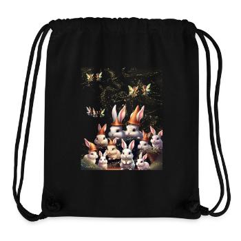 Bunnies and fairies - Stanley/Stella Recycled Gym Bag - black - Front